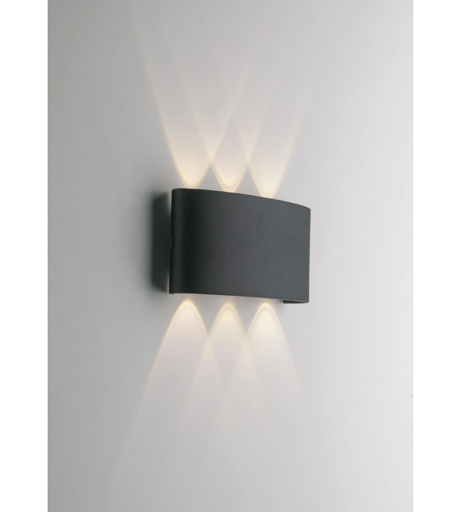 APPLIQUE A LED "BEETLE" IN ALLUMINIO NERO, 17X8X4 CM